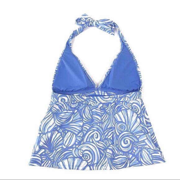 Vineyard Vines Blue White Nautilus Shell Tankini Top XXS NWT - Picture 3 of 6